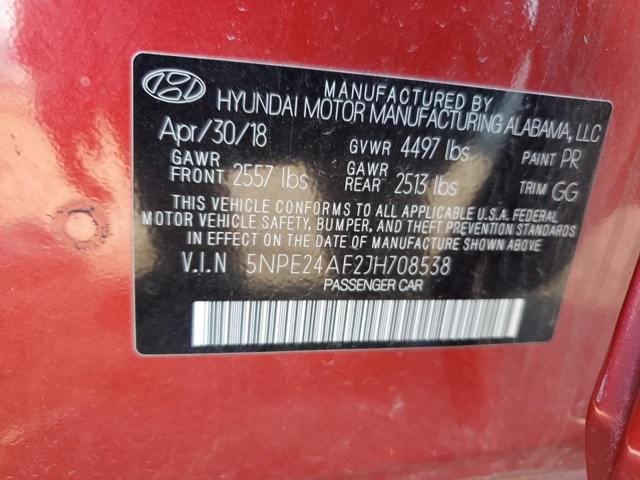 2018 HYUNDAI SONATA