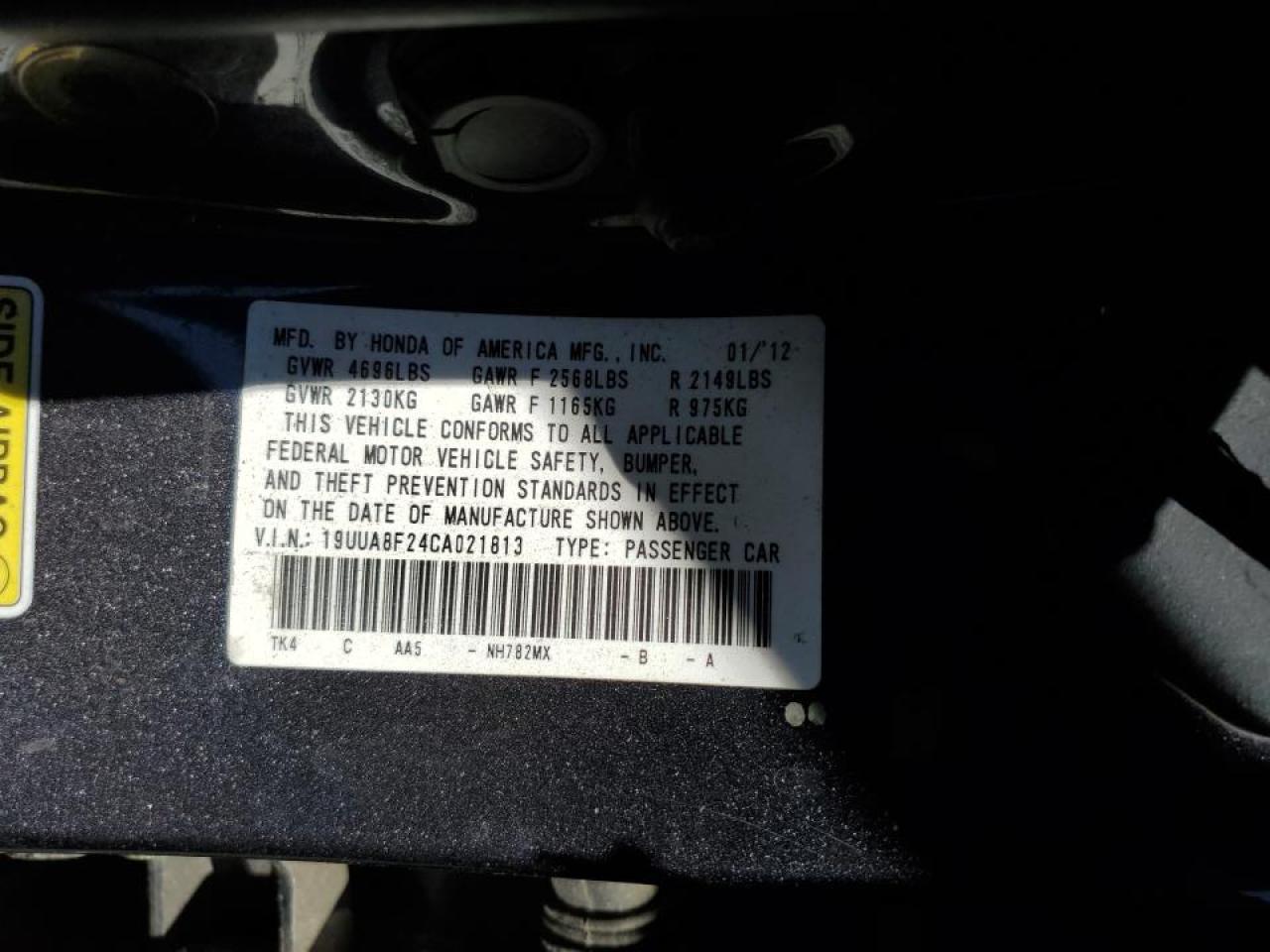 2012 ACURA TL