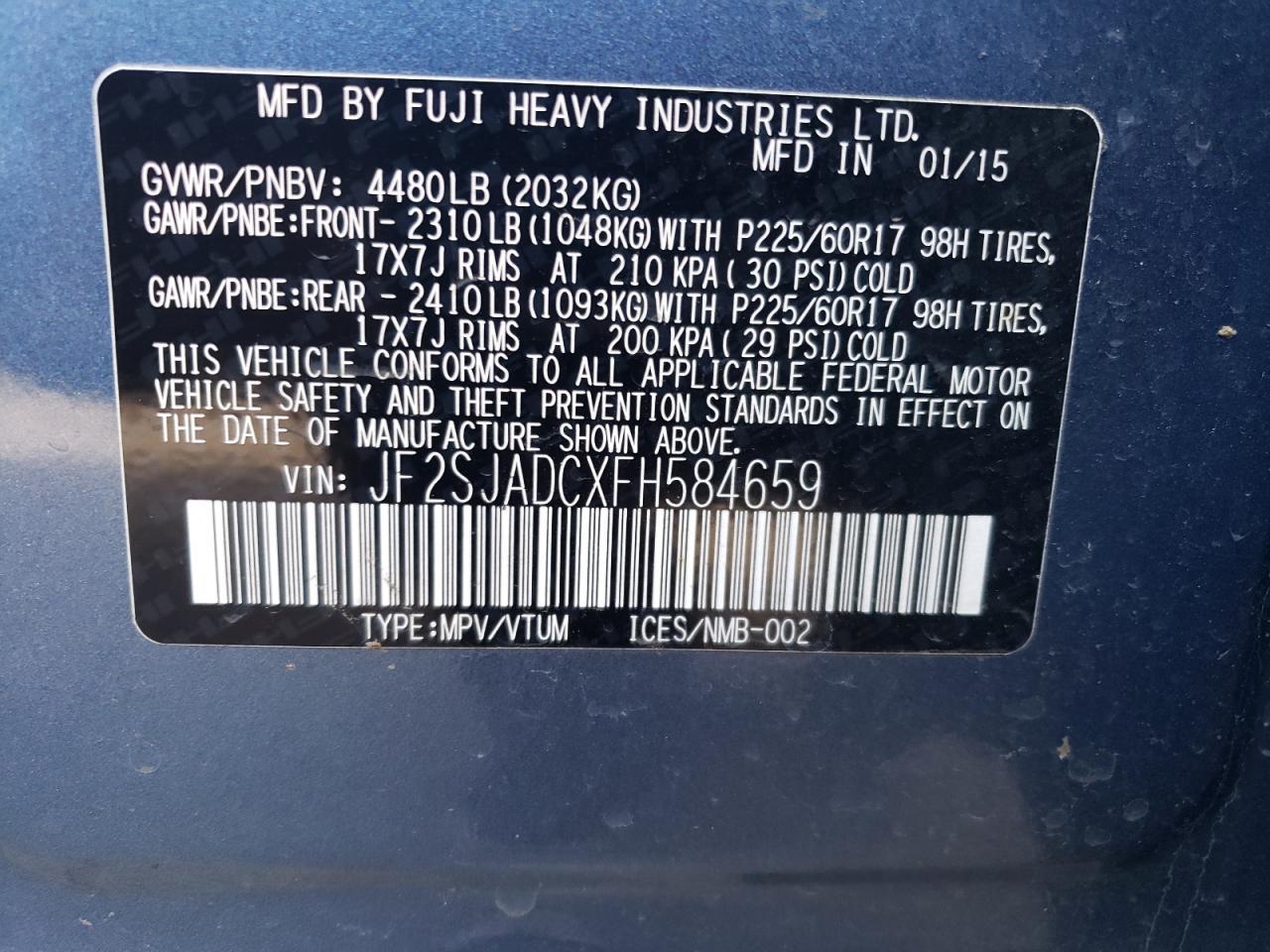 2015 SUBARU FORESTER