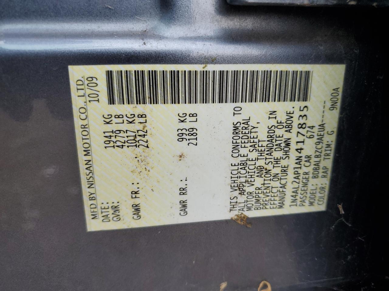 2010 NISSAN ALTIMA