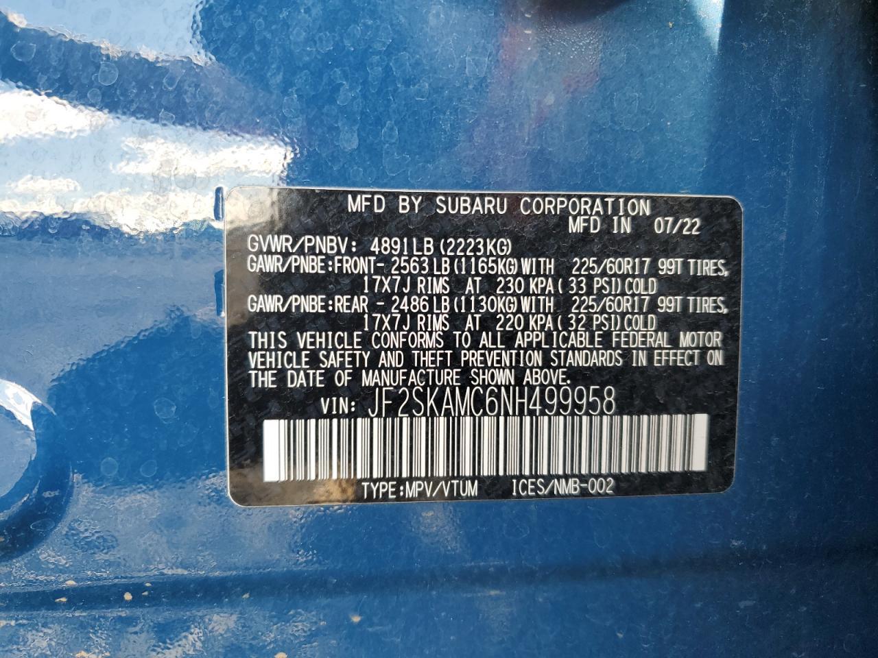 2022 SUBARU FORESTER