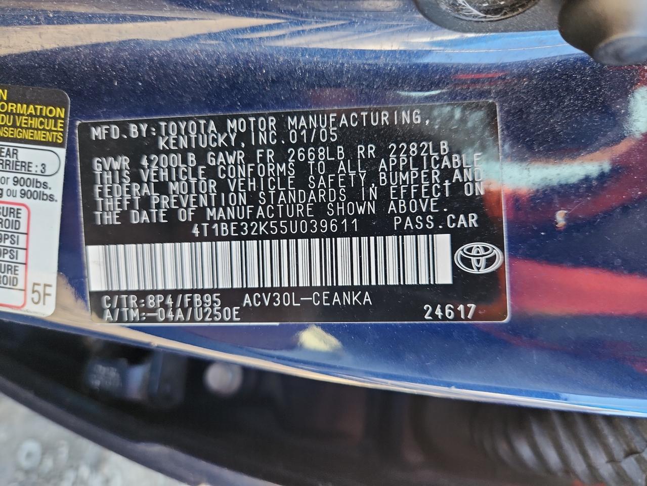 2005 TOYOTA CAMRY