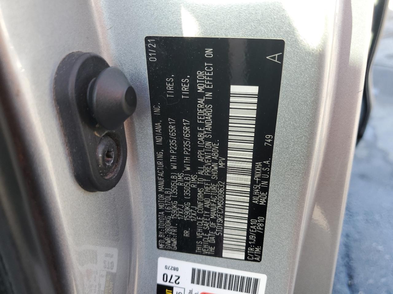 2021 TOYOTA SIENNA