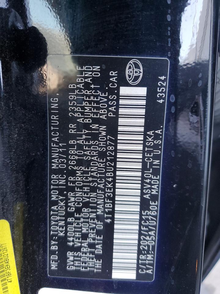 2011 TOYOTA CAMRY