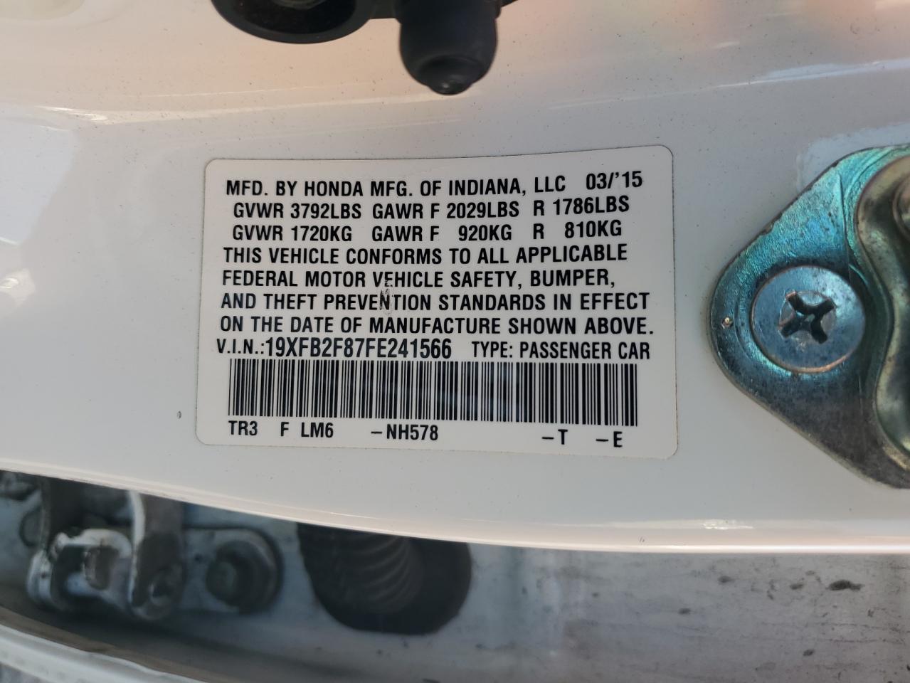 2015 HONDA CIVIC