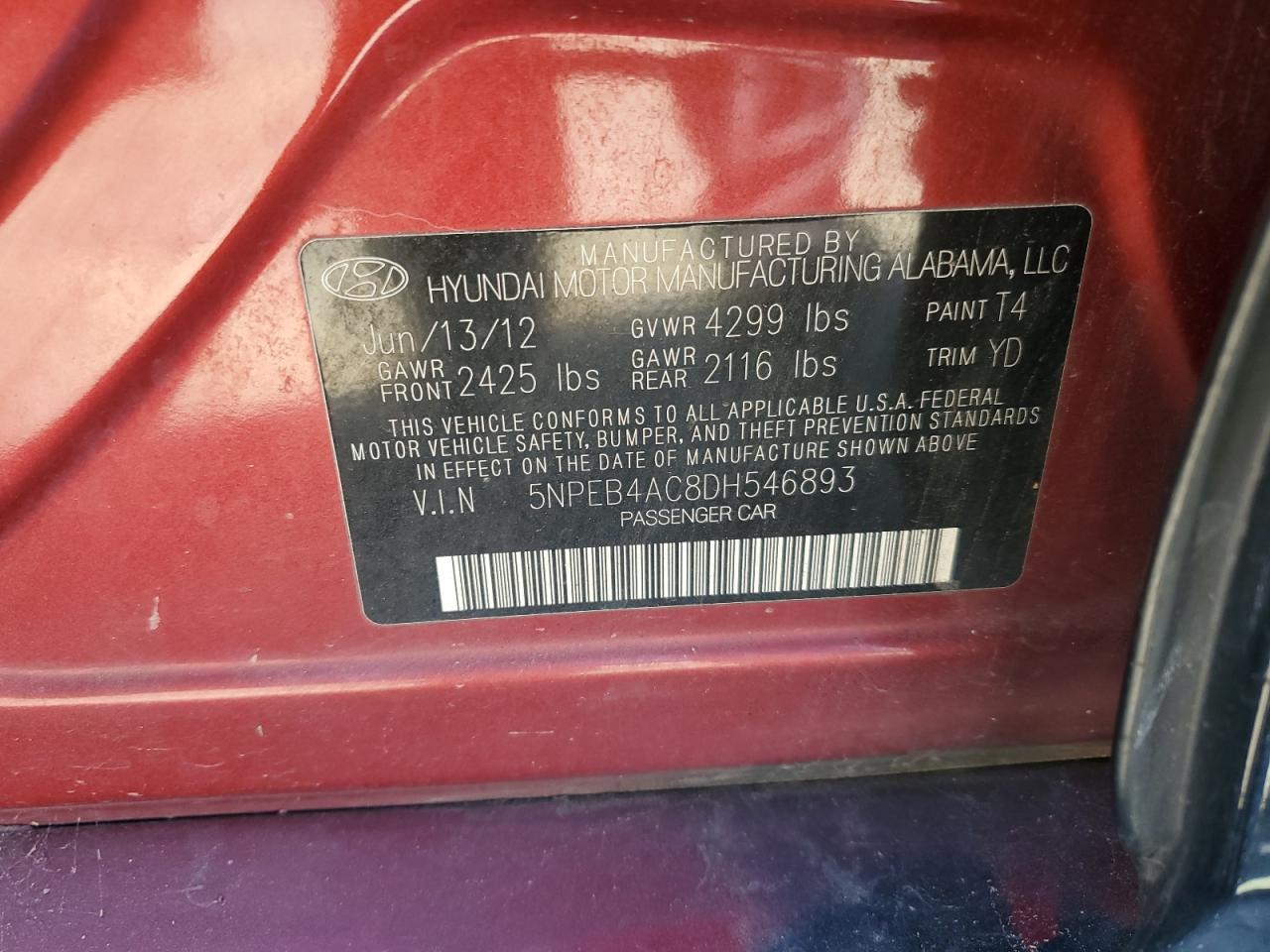 2013 HYUNDAI SONATA