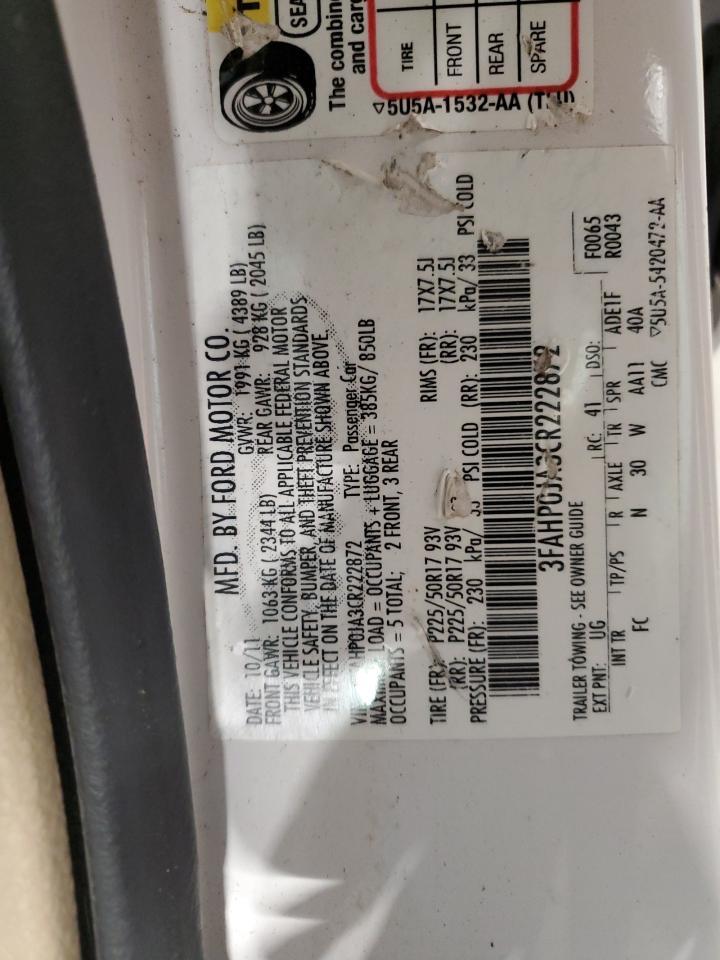 2012 FORD FUSION