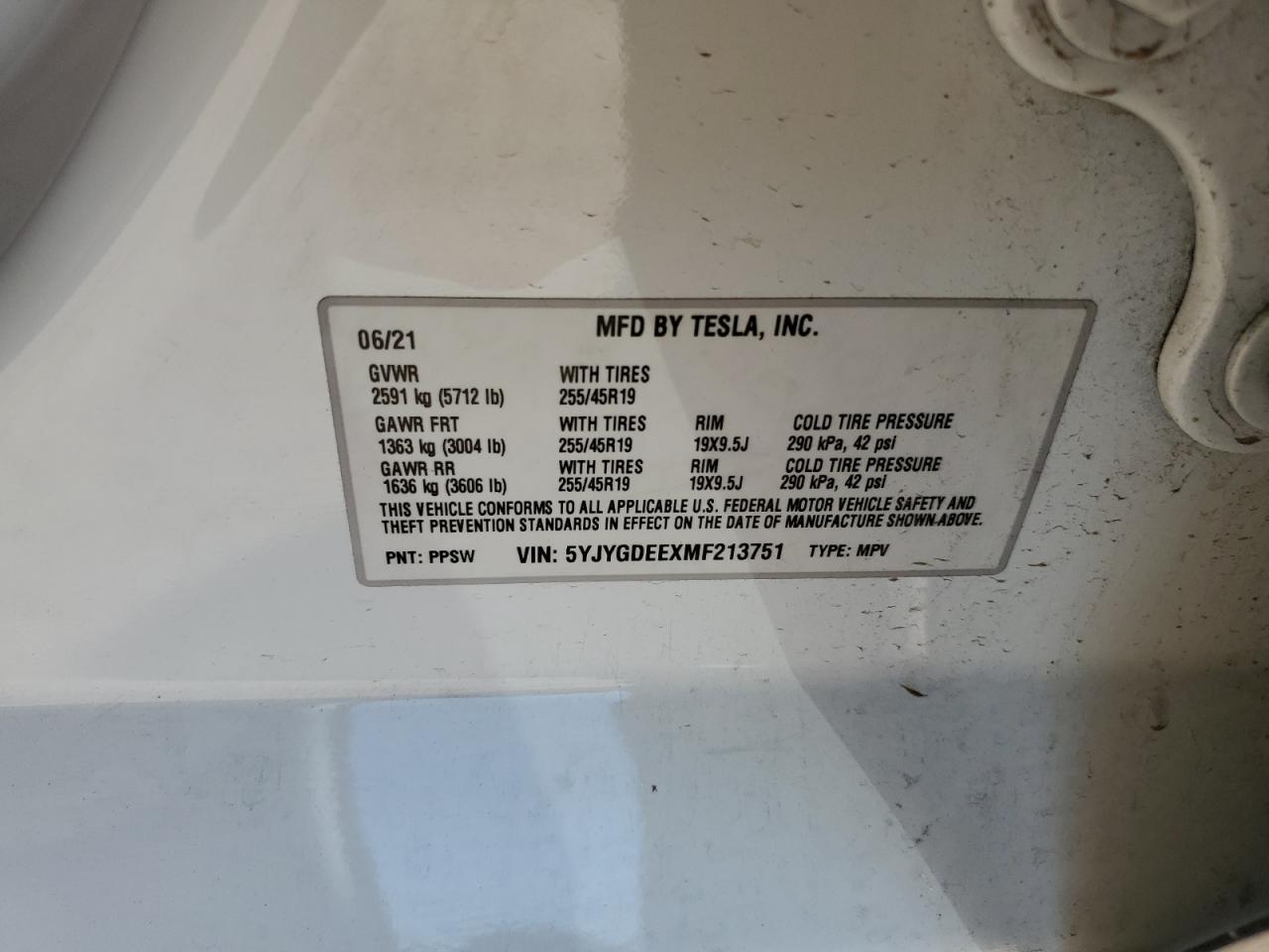 2021 TESLA MODEL Y