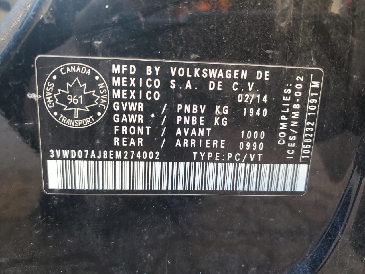 2014 VOLKSWAGEN JETTA