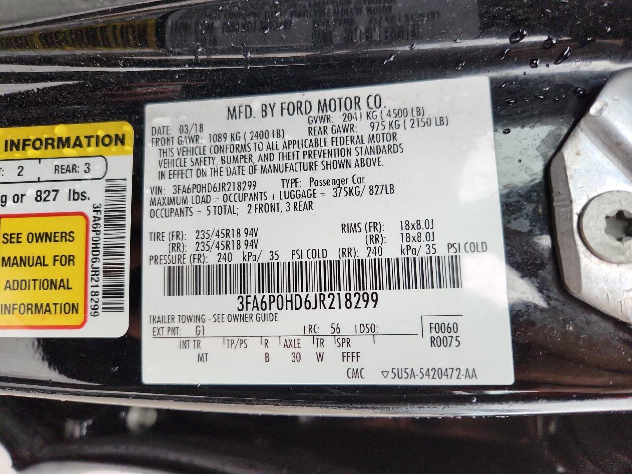 2018 FORD FUSION