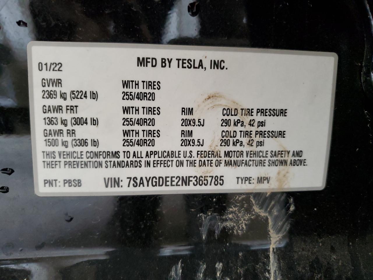 2022 TESLA MODEL Y