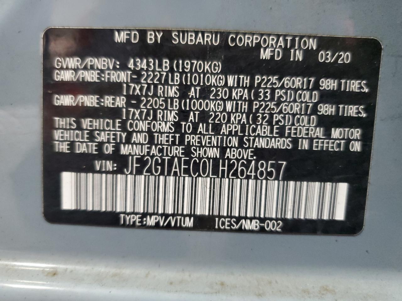 2020 SUBARU Crosstrek
