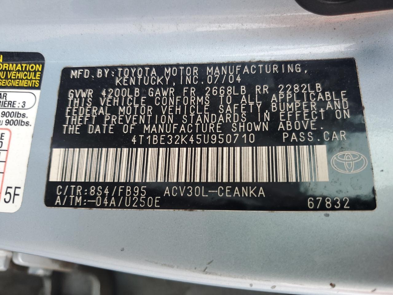 2005 TOYOTA CAMRY