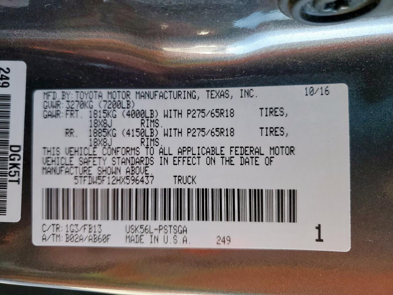 2017 TOYOTA TUNDRA