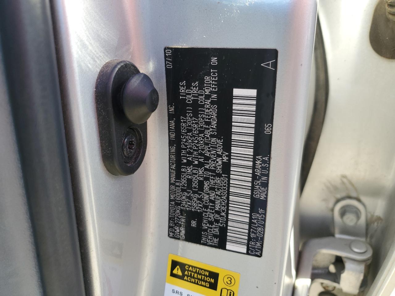 2010 TOYOTA HIGHLANDER
