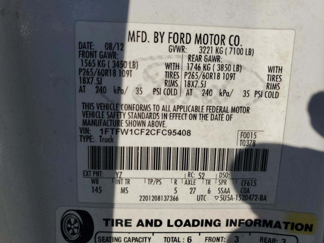 2012 FORD F-150