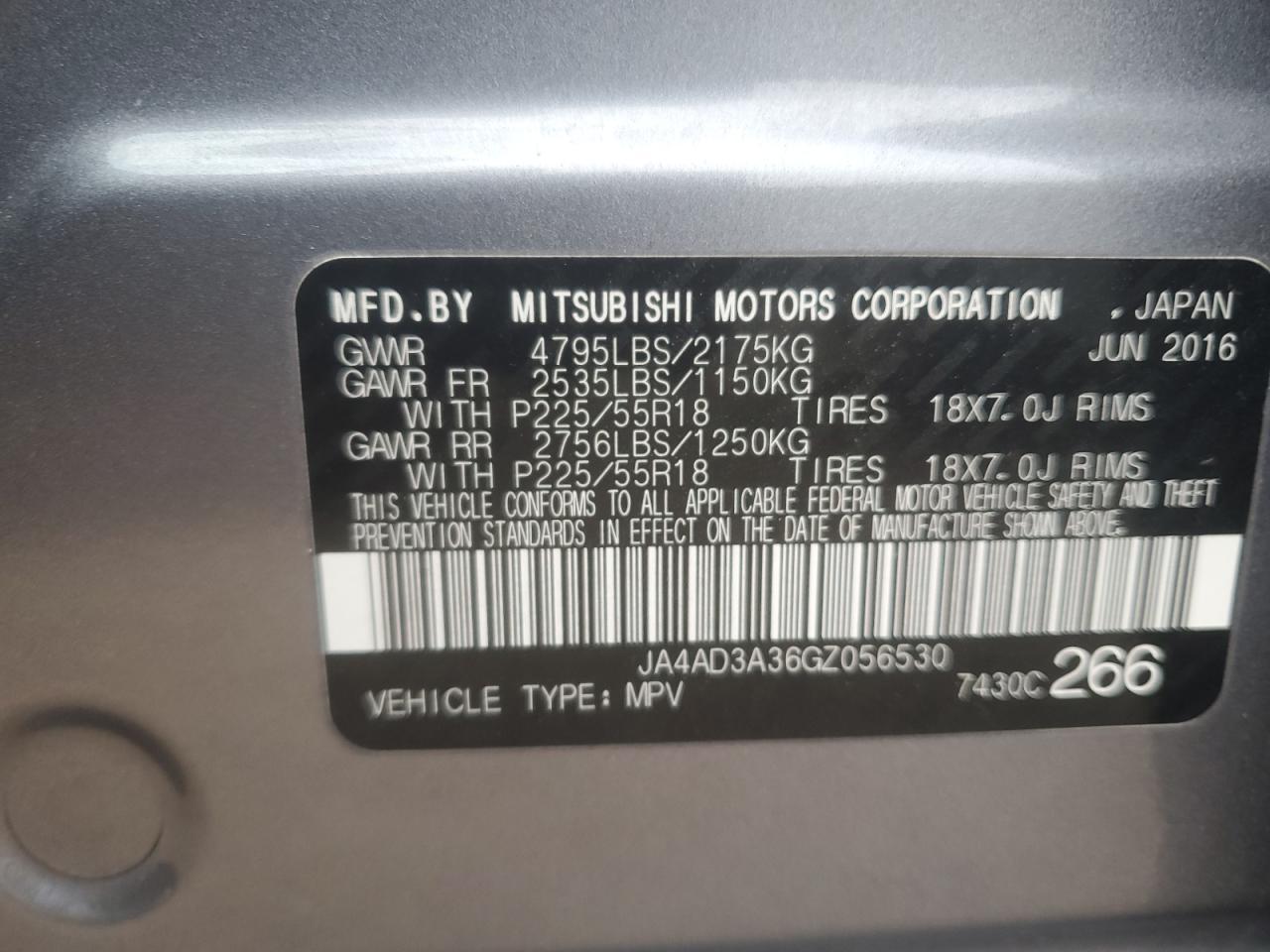 2016 MITSUBISHI outlander