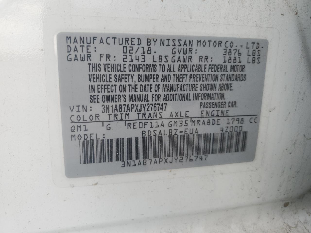 2018 NISSAN SENTRA