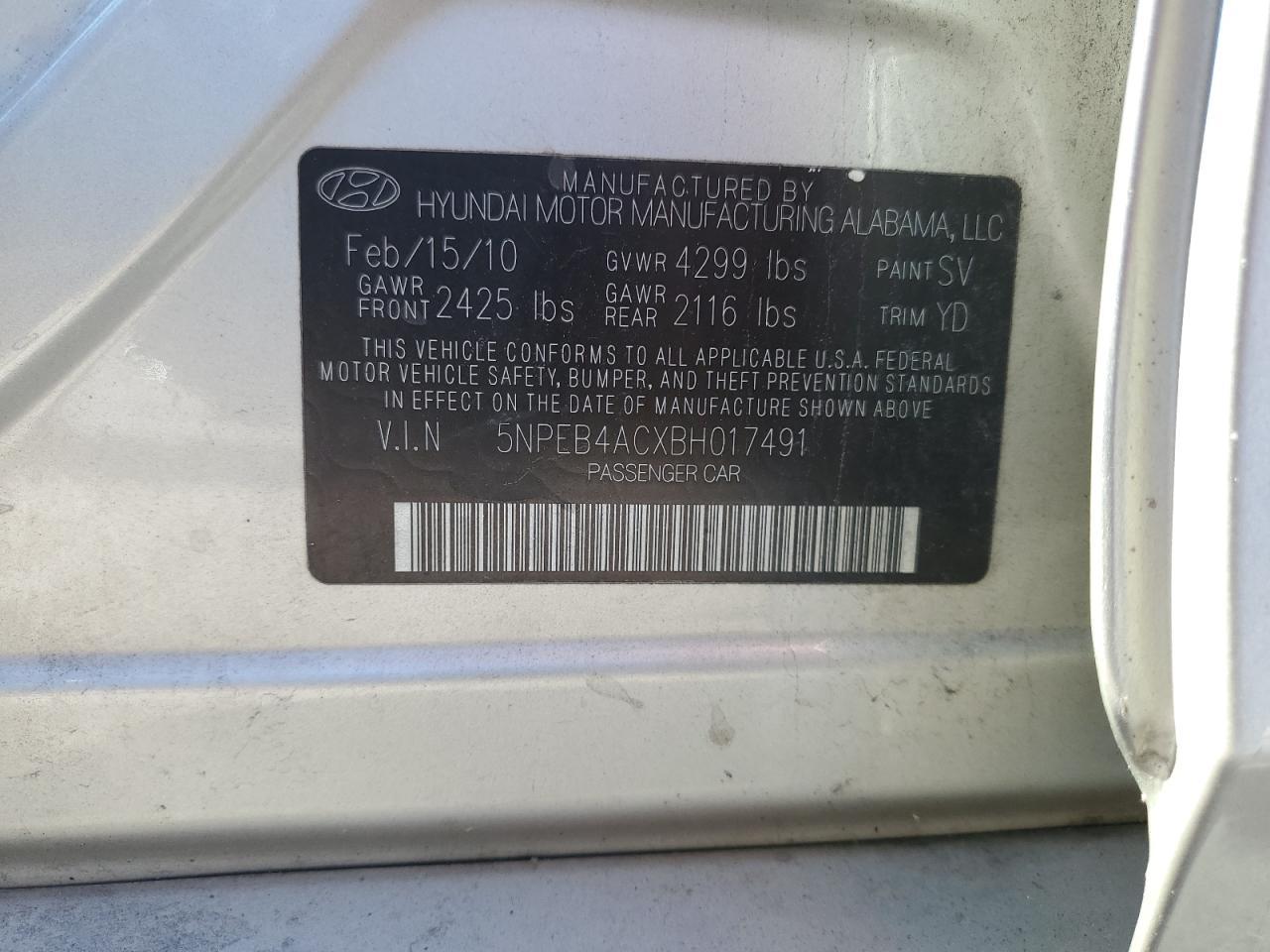 2011 HYUNDAI SONATA