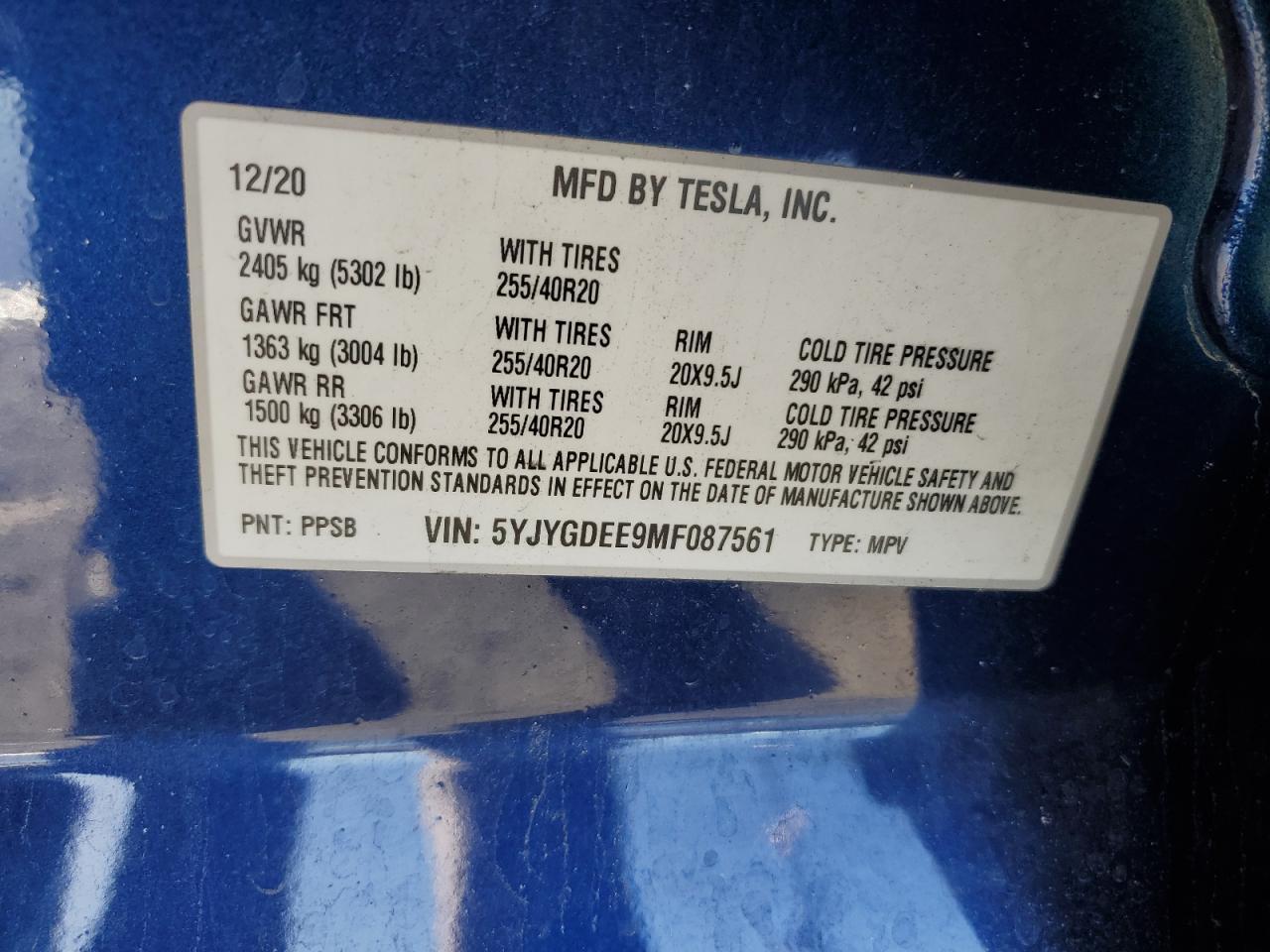 2021 TESLA MODEL Y