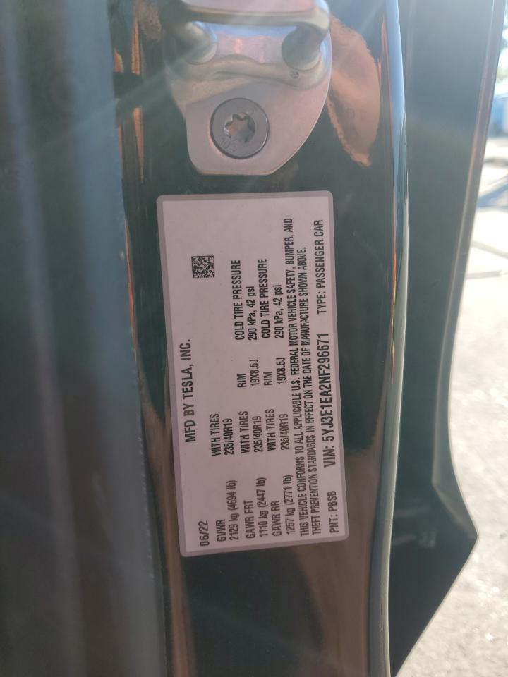 2022 TESLA MODEL 3