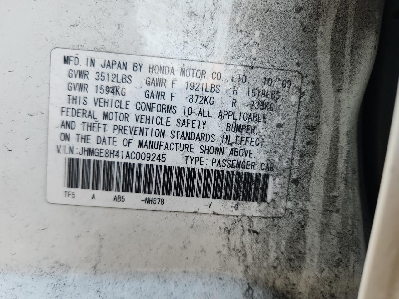 2010 HONDA FIT
