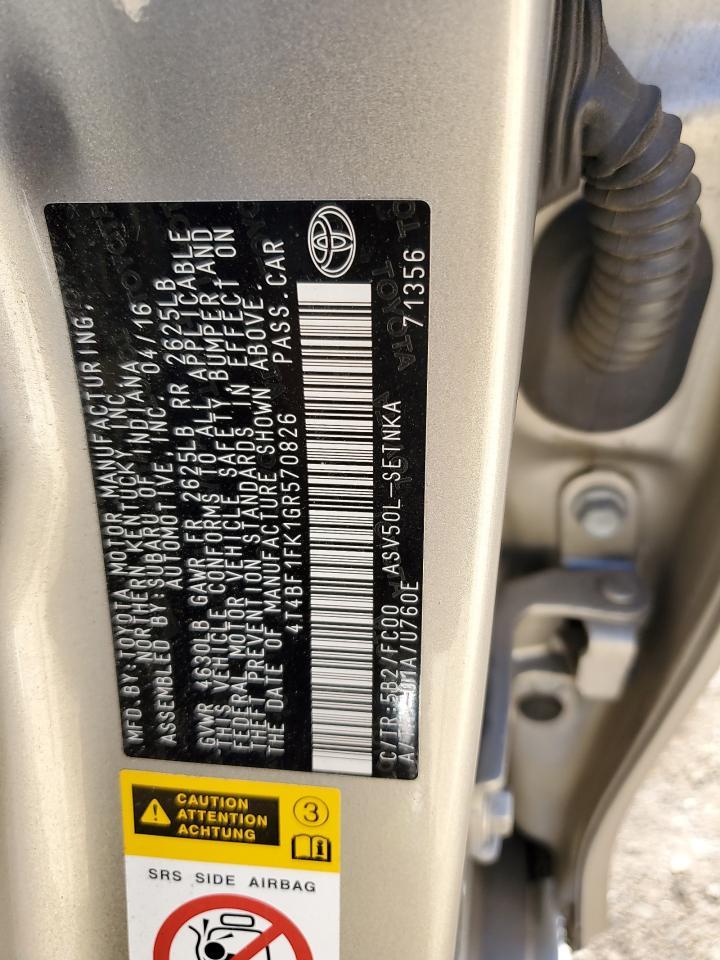 2016 TOYOTA CAMRY