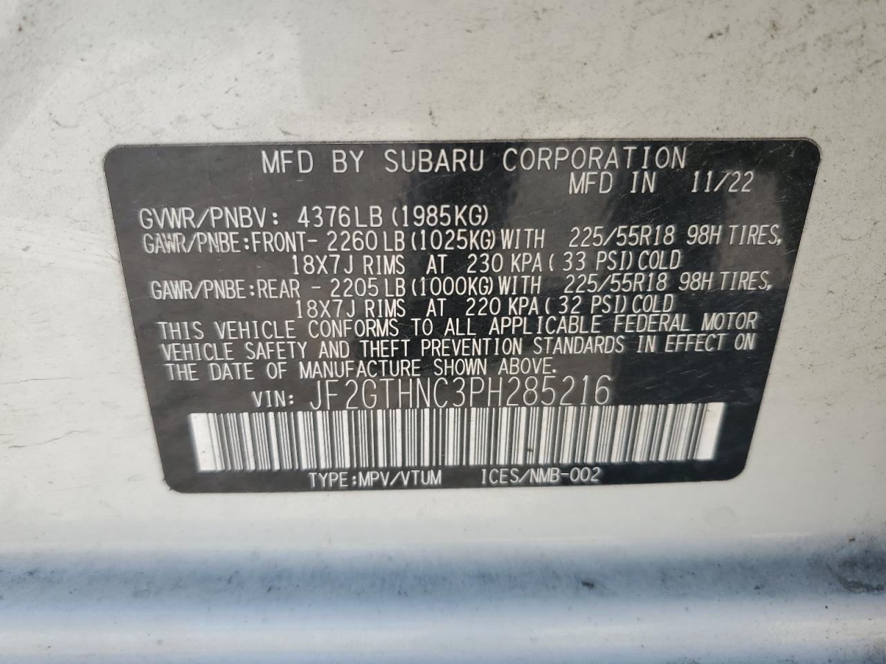 2023 SUBARU Crosstrek