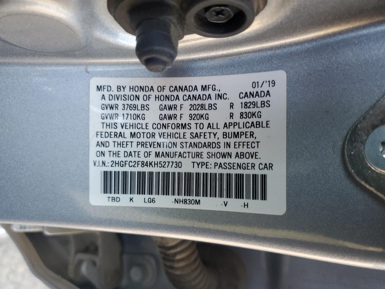 2019 HONDA CIVIC