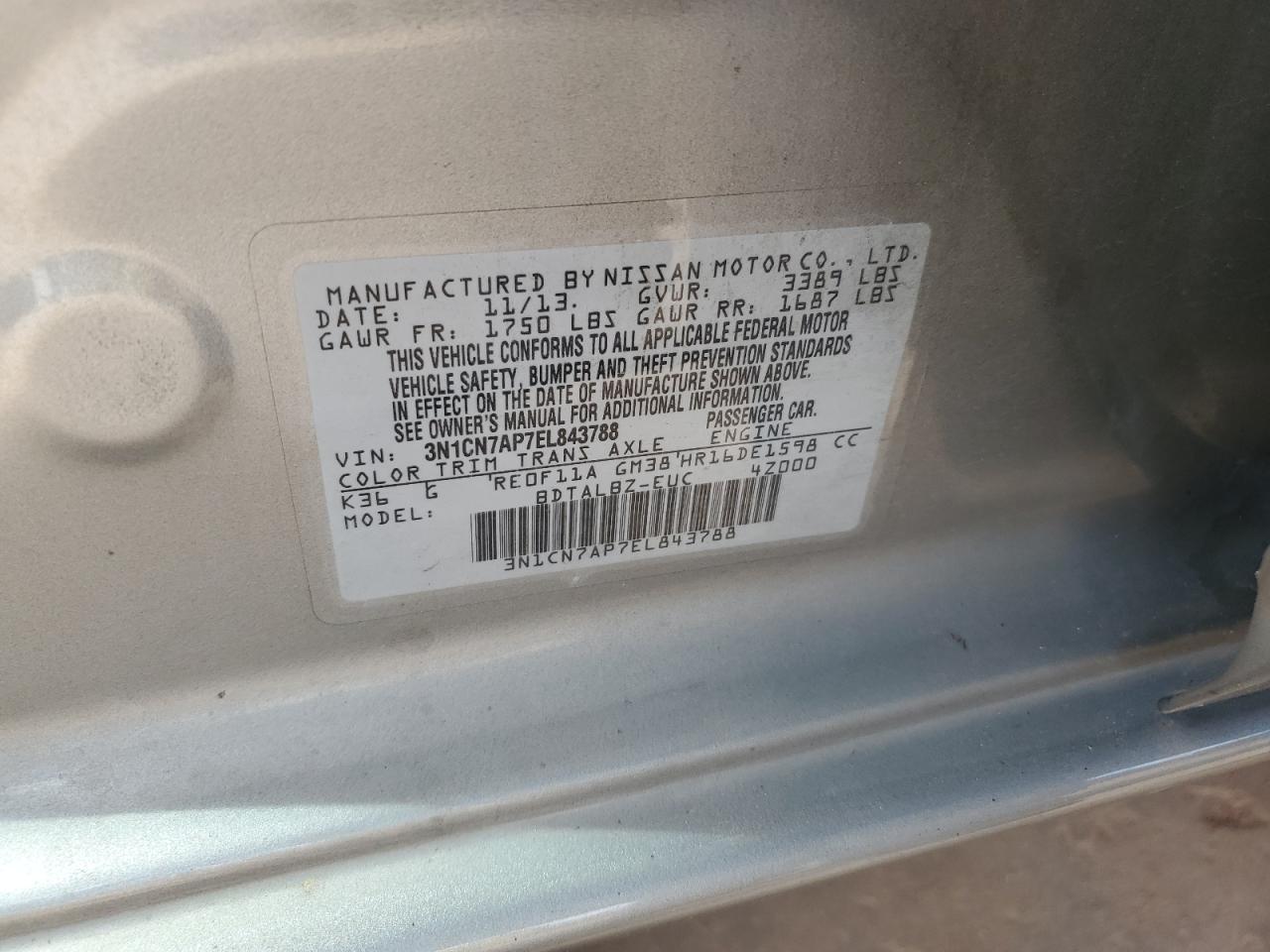 2014 NISSAN VERSA