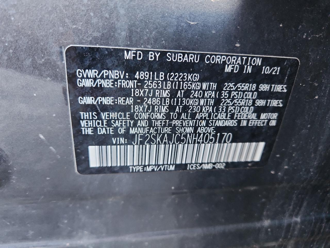 2022 SUBARU FORESTER