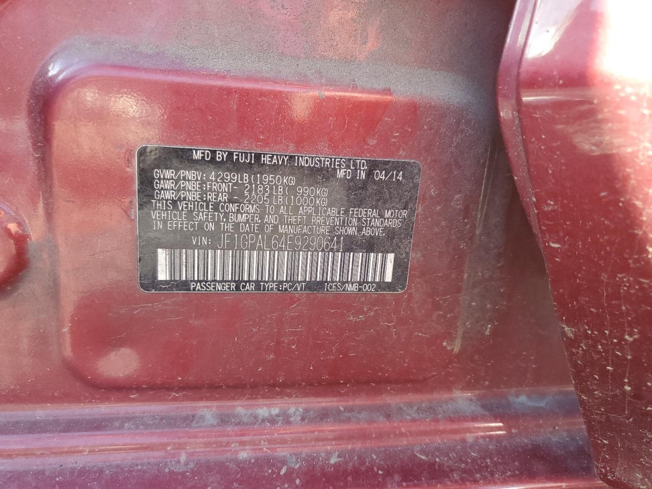 2014 SUBARU IMPREZA