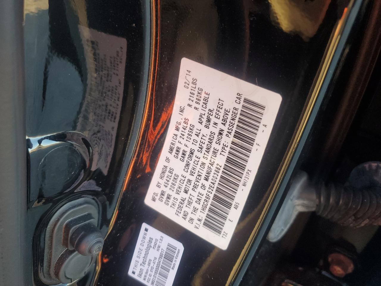 2014 HONDA ACCORD