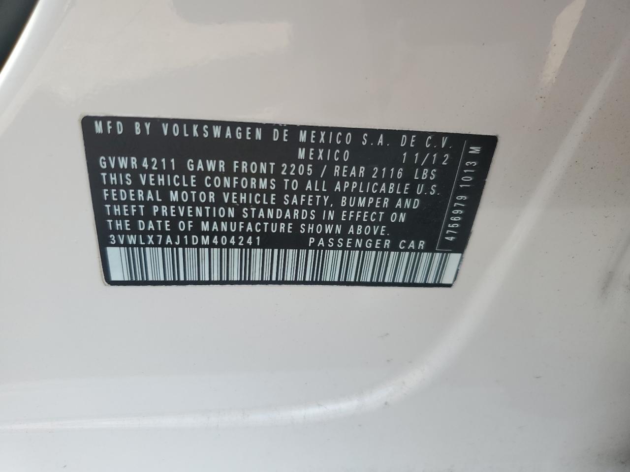 2013 VOLKSWAGEN JETTA