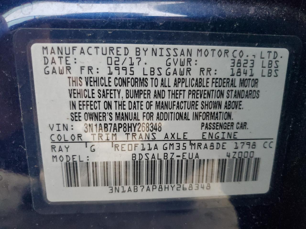 2017 NISSAN SENTRA