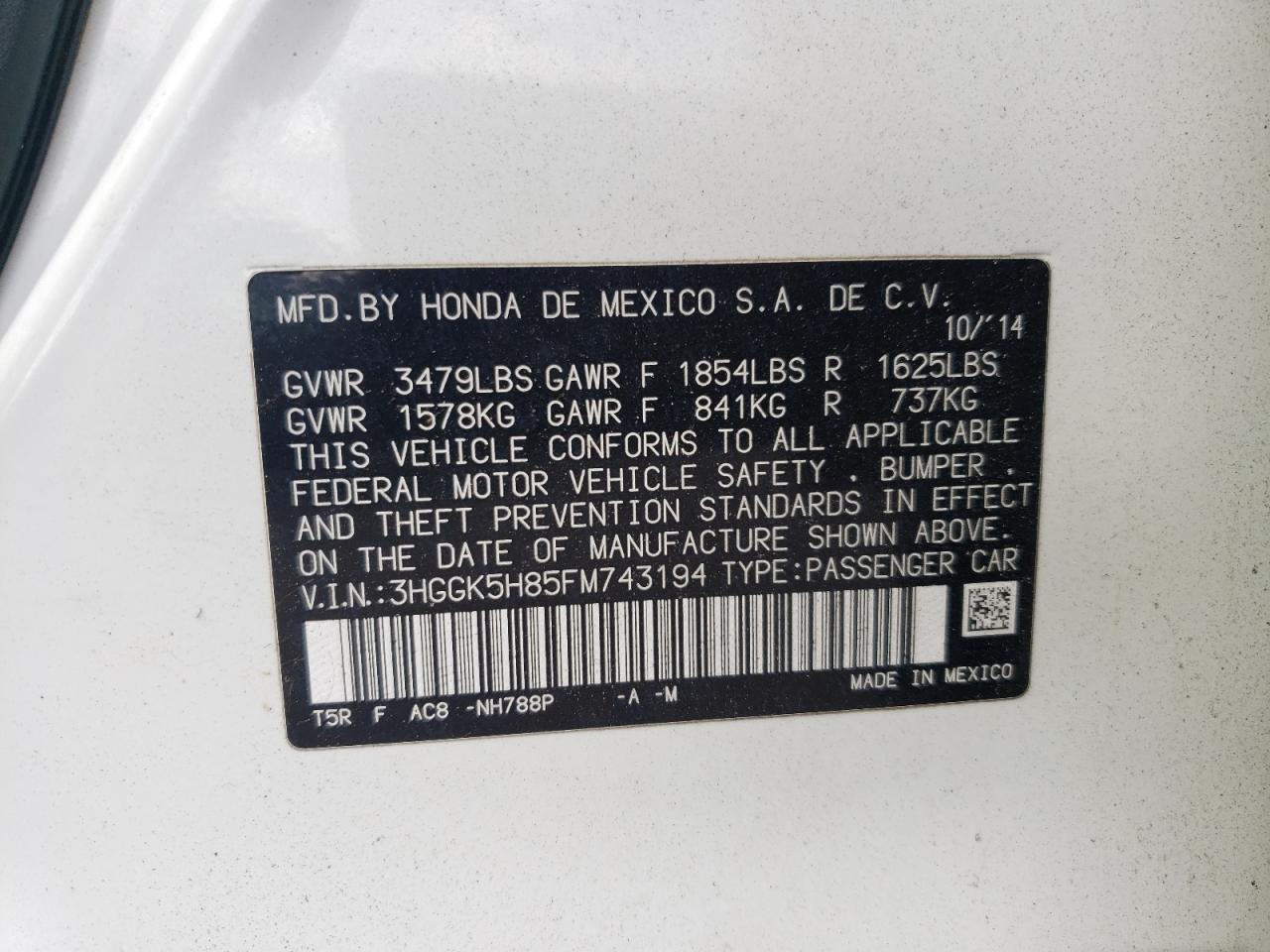 2015 HONDA FIT