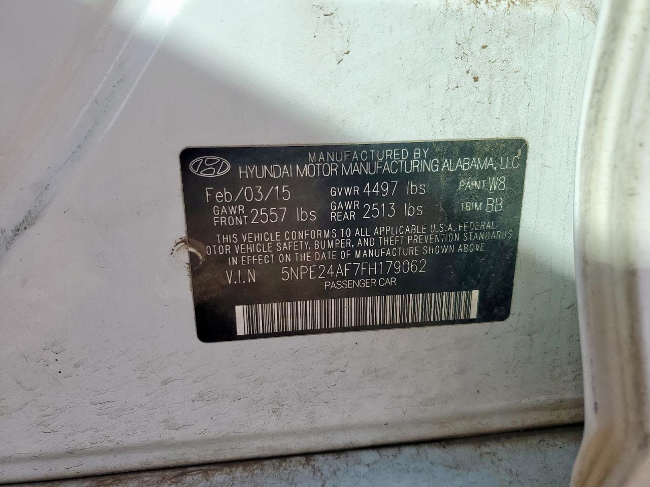 2015 HYUNDAI SONATA