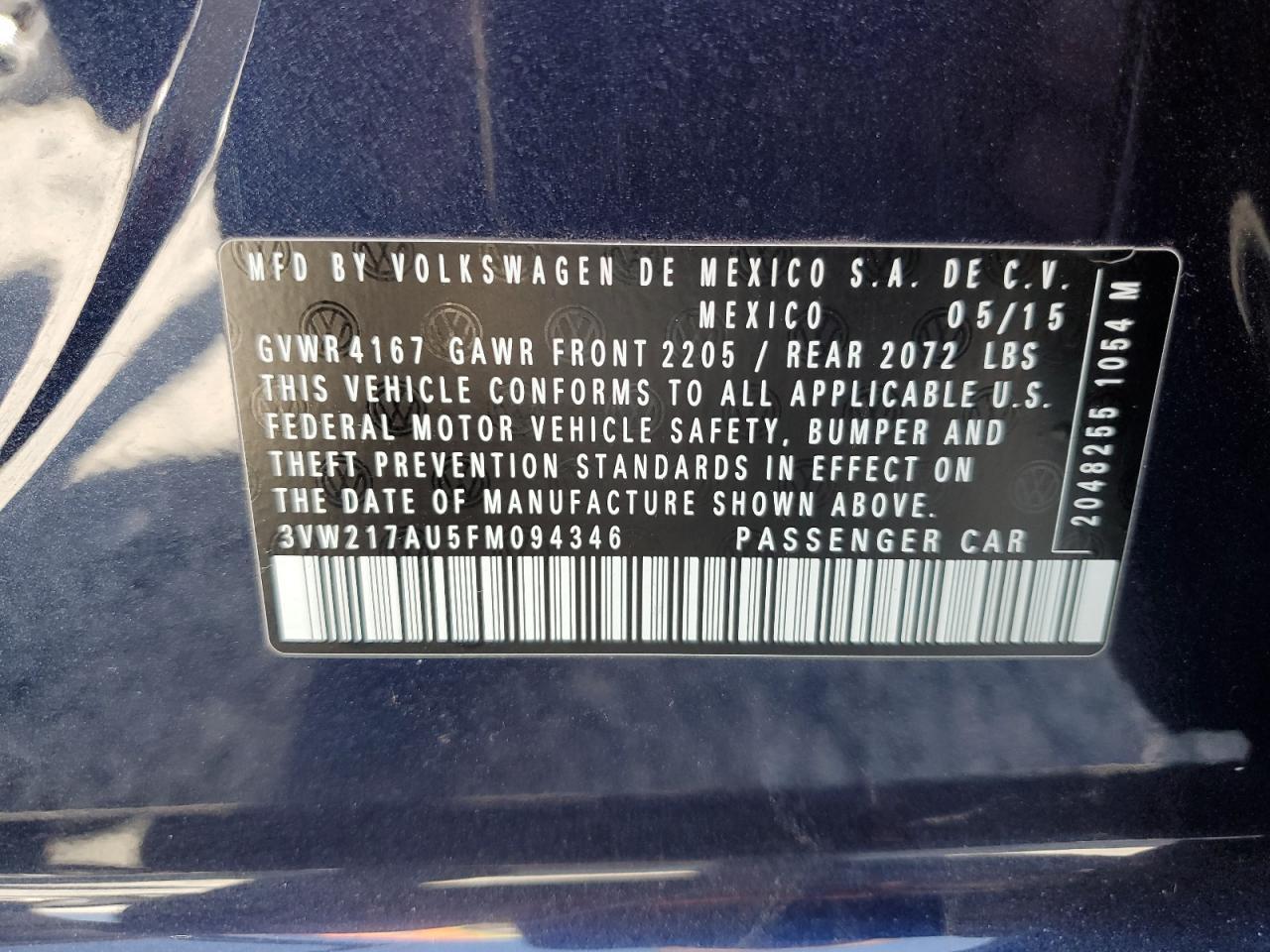 2015 VOLKSWAGEN GOLF
