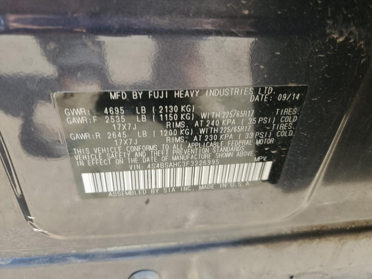 2015 SUBARU Outback