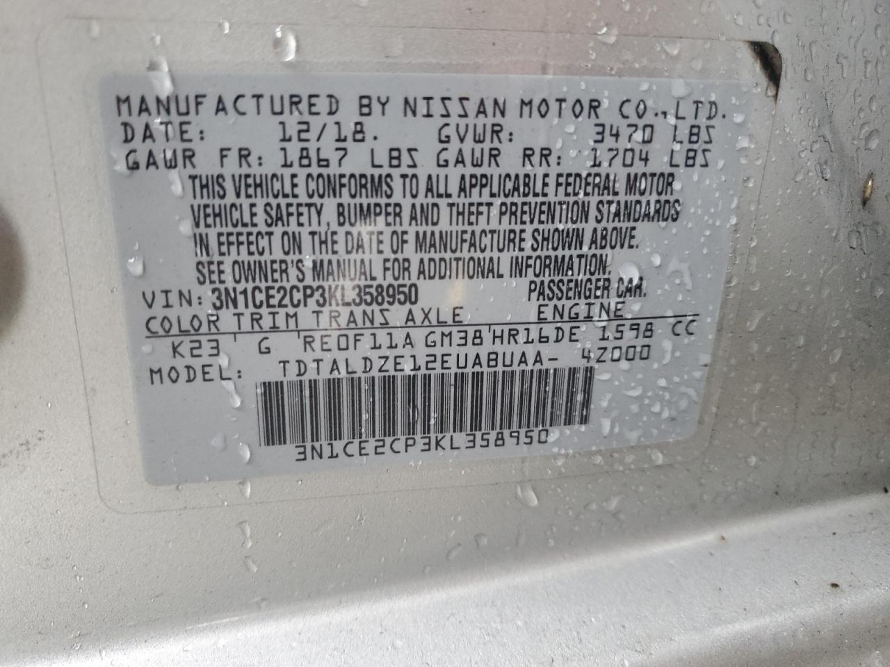 2019 NISSAN Versa Note