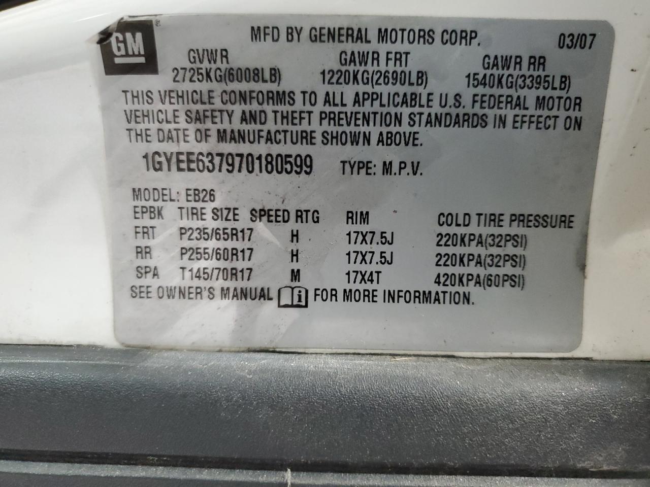 2007 CADILLAC SRX