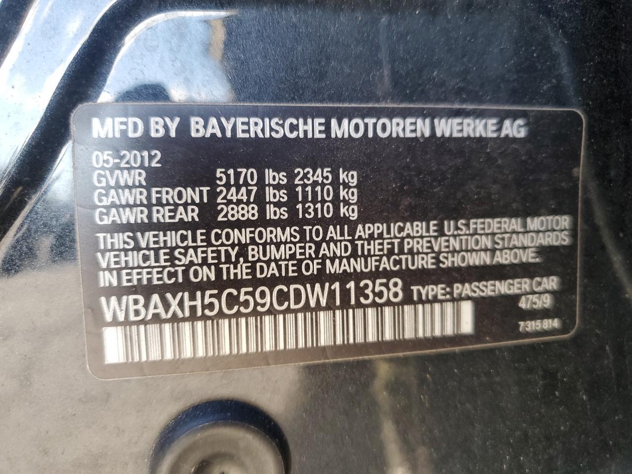 2012 BMW 5 series