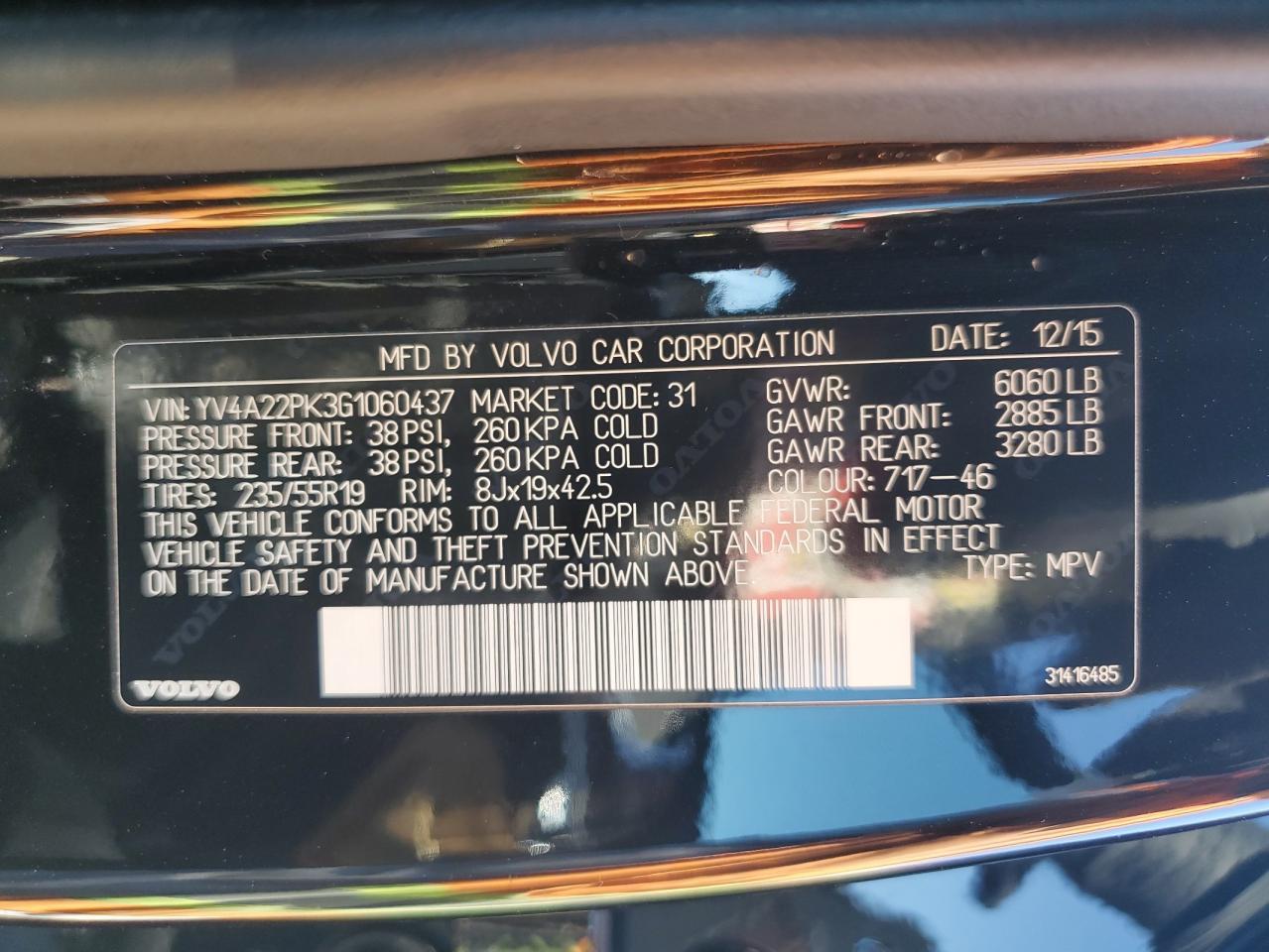 2016 VOLVO XC90