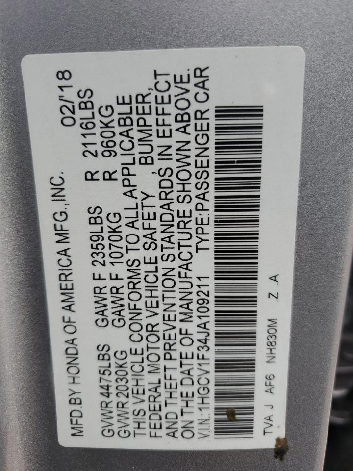 2018 HONDA ACCORD