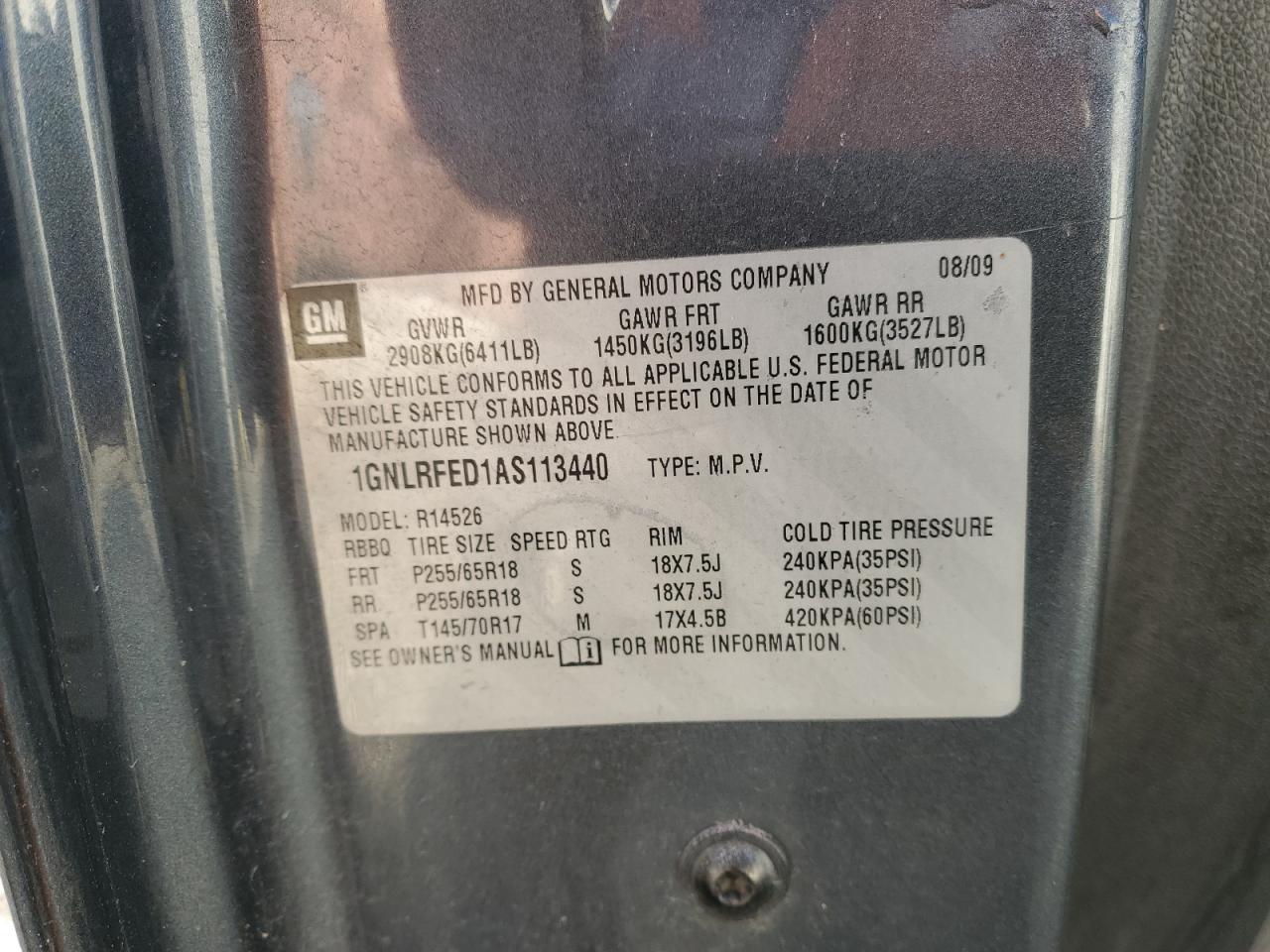 2010 CHEVROLET TRAVERSE