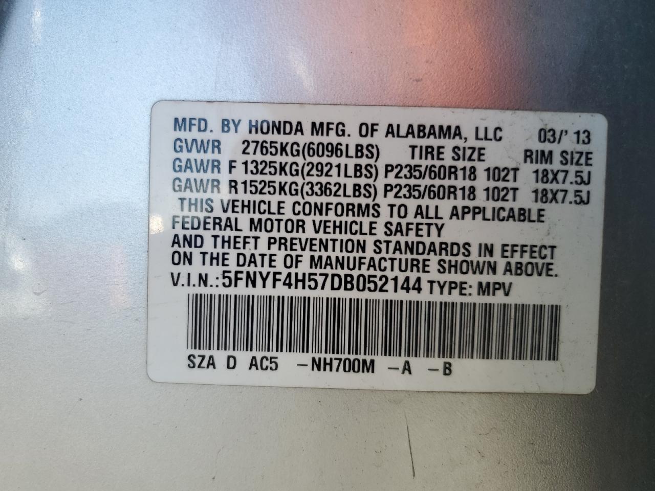2013 HONDA PILOT