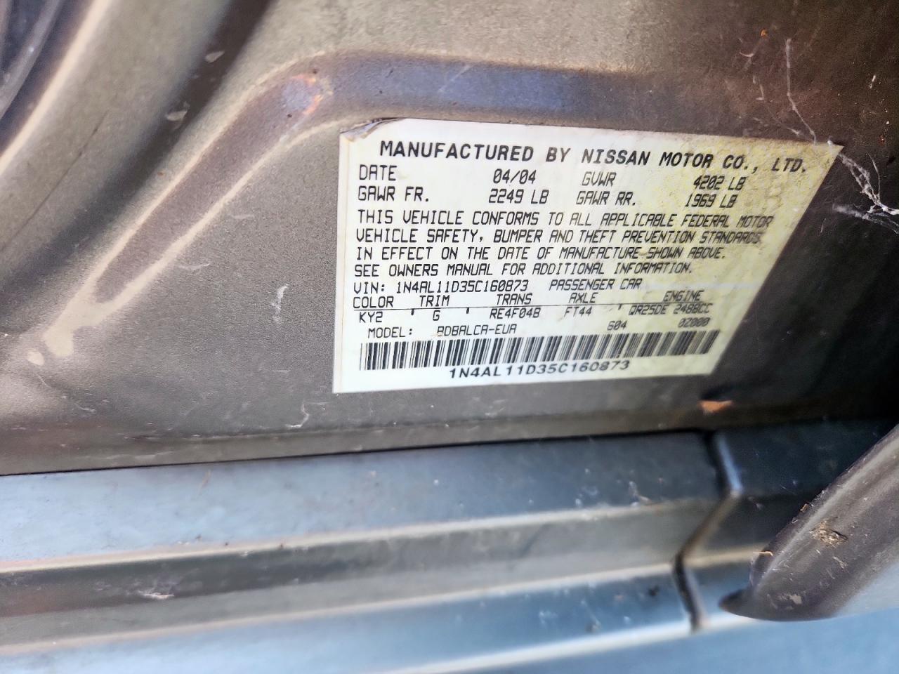 2005 NISSAN ALTIMA