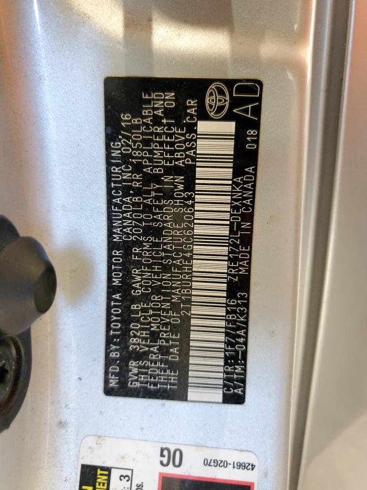 2016 TOYOTA COROLLA