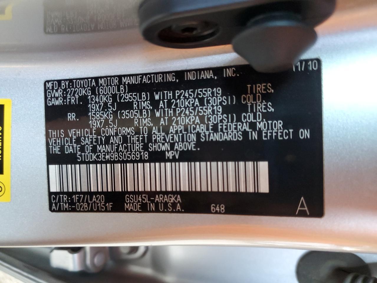2011 TOYOTA HIGHLANDER