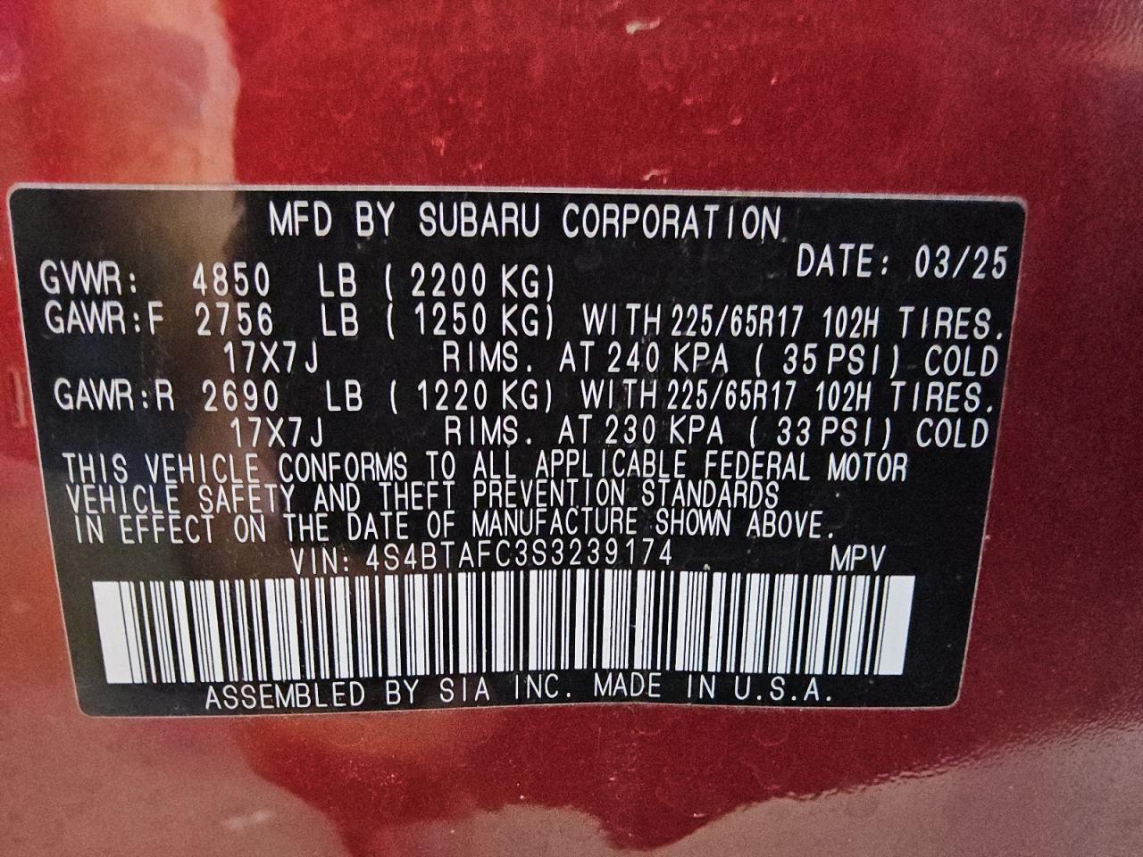 2025 SUBARU Outback